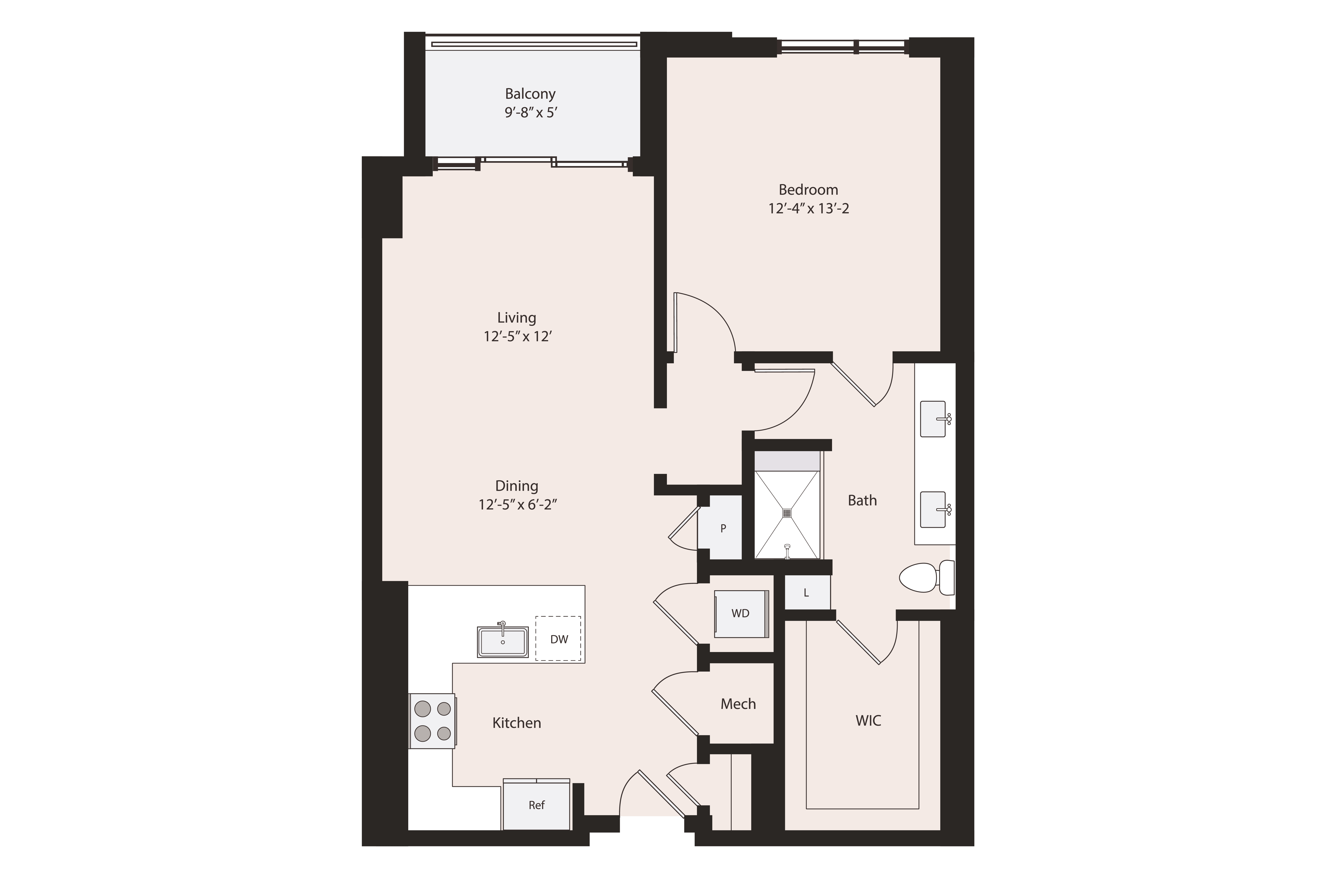 Floor plan layout diagram for A2-5